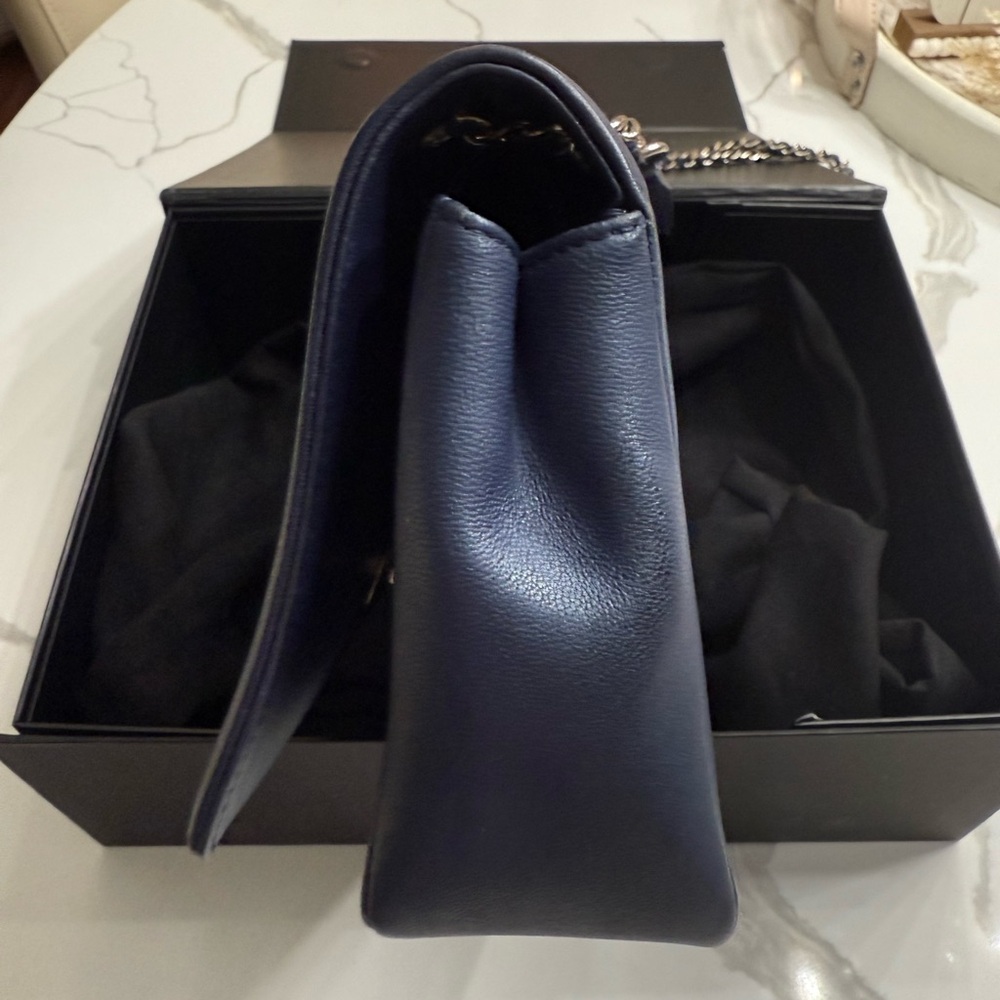 CHANEL Metallic Blue Mademoiselle Flap Bag - Picture 13 of 15